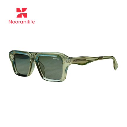 Moscot Premium Thick Olive Grey Transparent Square Sunglasses