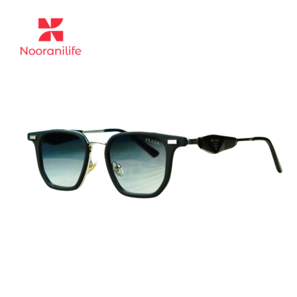 Prada Milano Symbole Square Sunglasses (Matte Black & Gold)